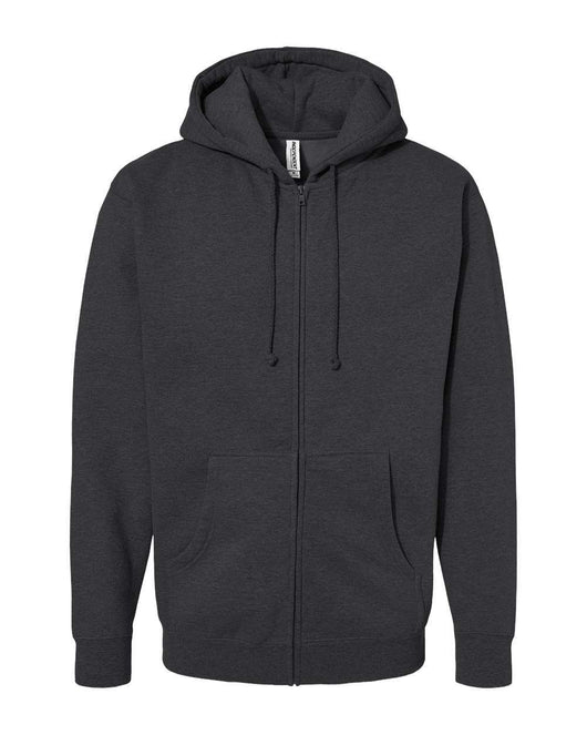 Heavyweight Full-Zip Hooded Sweatshirt - IND4000Z - Charcoal Heather / XS - Full-Zip Hoodie