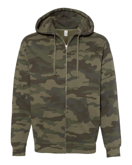 Heavyweight Full-Zip Hooded Sweatshirt - IND4000Z - Forest Camo / XS - Full-Zip Hoodie
