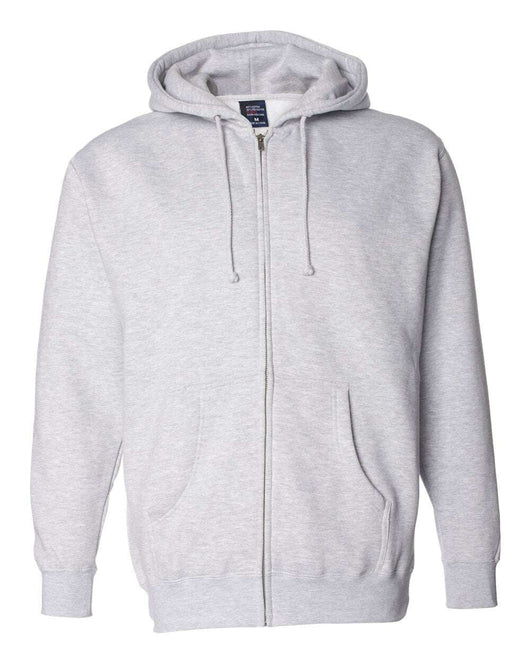 Heavyweight Full-Zip Hooded Sweatshirt - IND4000Z - Grey Heather / XS - Full-Zip Hoodie