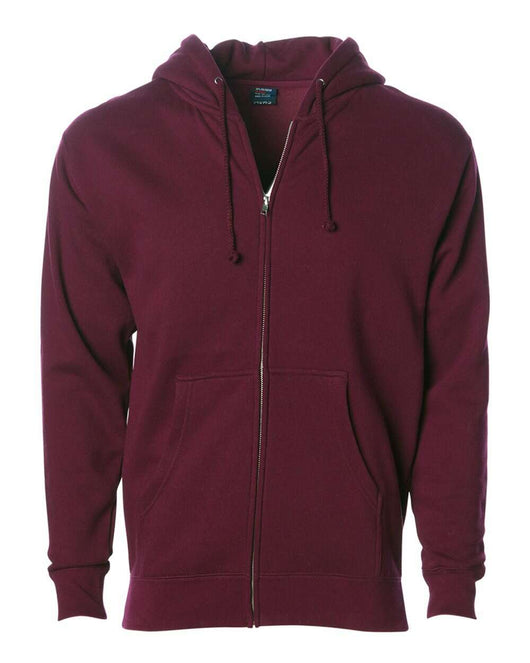 Heavyweight Full-Zip Hooded Sweatshirt - IND4000Z - Maroon / XS - Full-Zip Hoodie