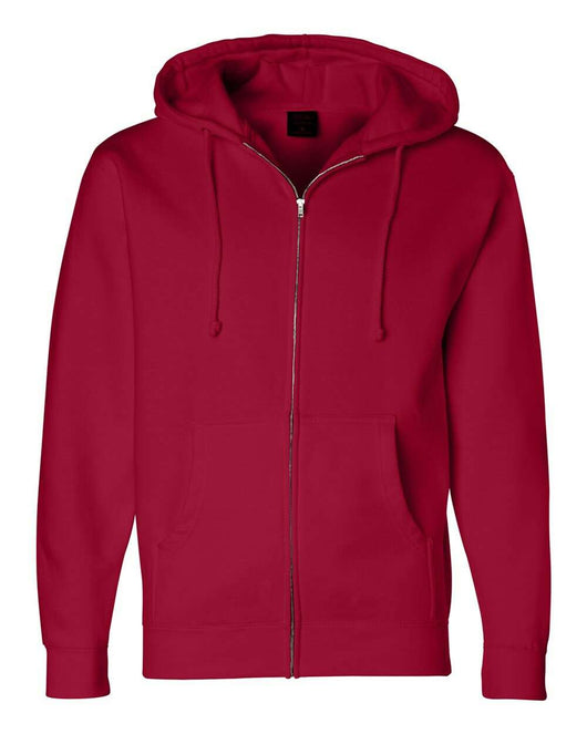 Heavyweight Full-Zip Hooded Sweatshirt - IND4000Z - Red / XS - Full-Zip Hoodie