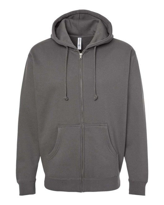 Heavyweight Full-Zip Hooded Sweatshirt - IND4000Z - Solid Charcoal / XS - Full-Zip Hoodie