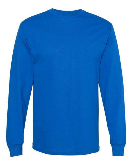 Blue long-sleeve shirt from Heavyweight Long Sleeve T-Shirt, ideal for custom apparel projects