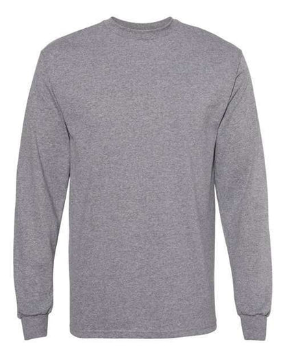Gray long-sleeved T-shirt from Heavyweight Long Sleeve T-Shirt, ideal for custom apparel projects
