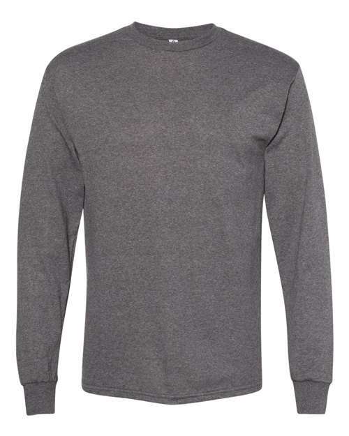 Gray long-sleeved shirt from Heavyweight Long Sleeve T-Shirt, perfect for custom apparel projects