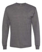 Gray long-sleeved heavyweight T-shirt ideal for custom apparel and classic tee projects