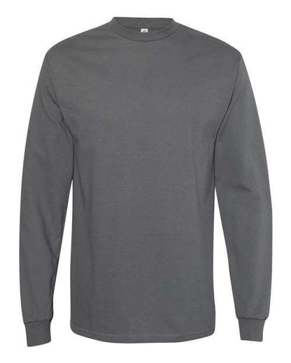 Gray long-sleeved T-shirt from Heavyweight Long Sleeve T-Shirt, ideal for custom apparel projects
