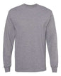 Gray long-sleeved T-shirt from Heavyweight Long Sleeve T-Shirt, ideal for custom apparel projects