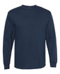 Navy blue heavyweight long sleeve T-Shirt ideal for custom apparel projects and classic tees