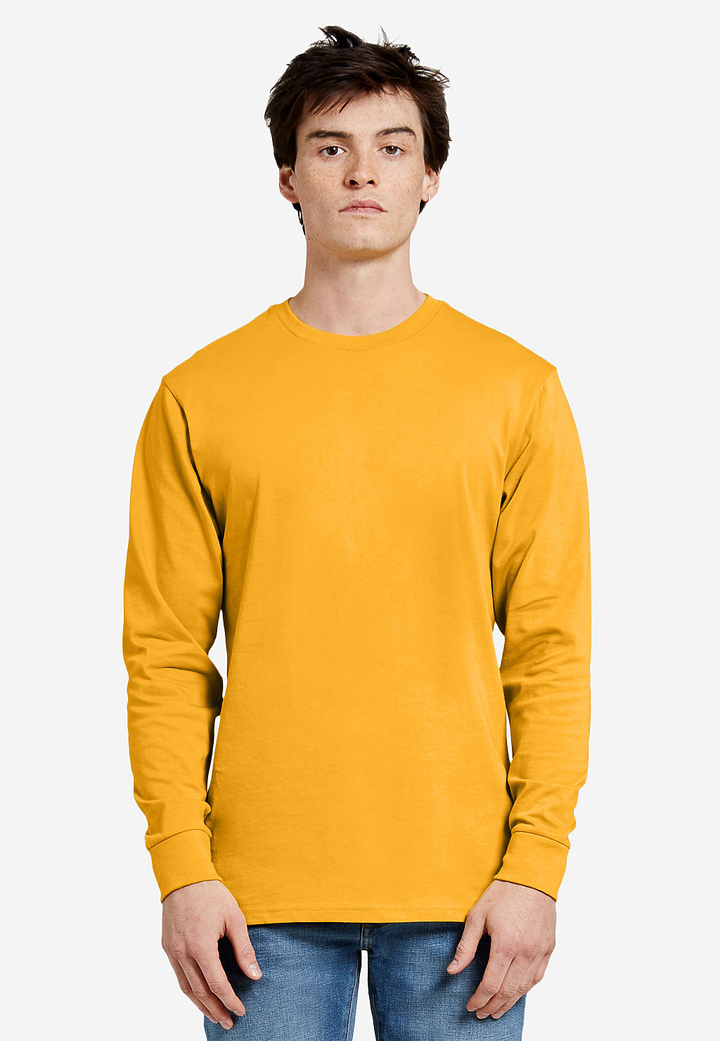 Heavyweight Long Sleeve Tee - LS15009 - Color Set 2 - Mustard / XS - T-Shirt