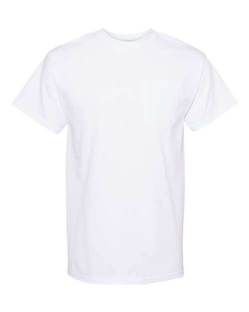 White short-sleeved T-shirt from Heavyweight Pocket T-Shirt for custom apparel and everyday wear