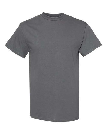 Gray heavyweight T-shirt made of cotton polyester blend suitable for screen printing