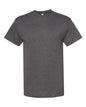 Gray heathered heavyweight T-shirt in cotton polyester blend for custom apparel