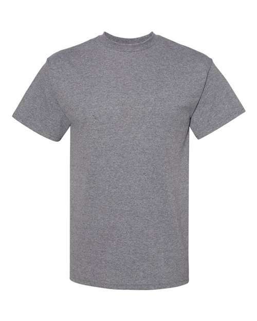 Gray short-sleeved heavyweight T-Shirt in cotton polyester blend ideal for screen printing