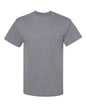 Gray heavyweight T-shirt in cotton polyester blend suitable for screen printing
