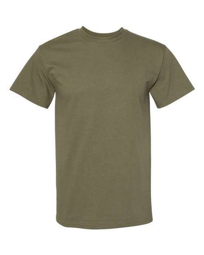 Olive green heavyweight T-Shirt made of durable cotton polyester suitable for screen printing