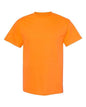 Orange heavyweight T-Shirt made from cotton polyester blend for comfortable wear