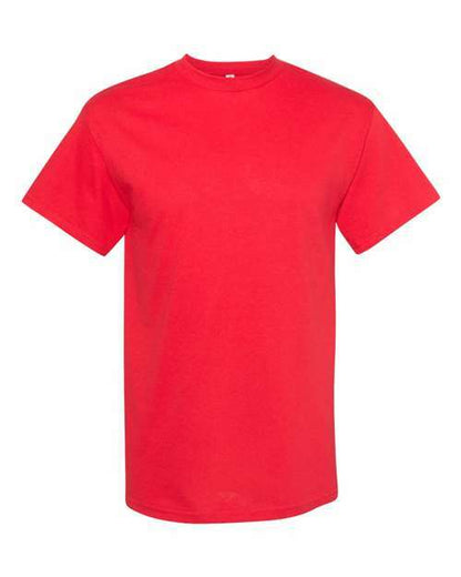 Red heavyweight T-shirt made from cotton polyester blend ideal for screen printing