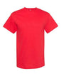 Red heavyweight T-shirt made from cotton polyester blend ideal for screen printing