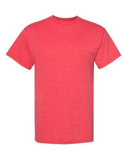 Red heavyweight T-Shirt made from cotton polyester blend for comfortable casual wear