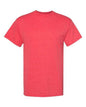 Red short-sleeved heavyweight t-shirt made of cotton polyester blend for casual wear