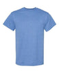 Blue Heathered T-Shirt made of polyester blend with a comfortable fit for screen printing