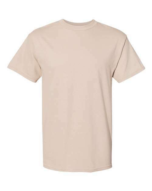Beige heavyweight T-Shirt in cotton polyester fabric, ideal for custom apparel and screen printing