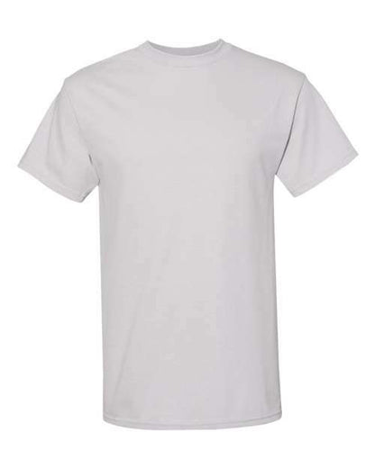 Plain gray heavyweight T-Shirt in polyester blend for custom apparel and screen printing