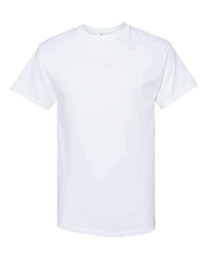 White heavyweight T-shirt made from cotton polyester blend suitable for screen printing