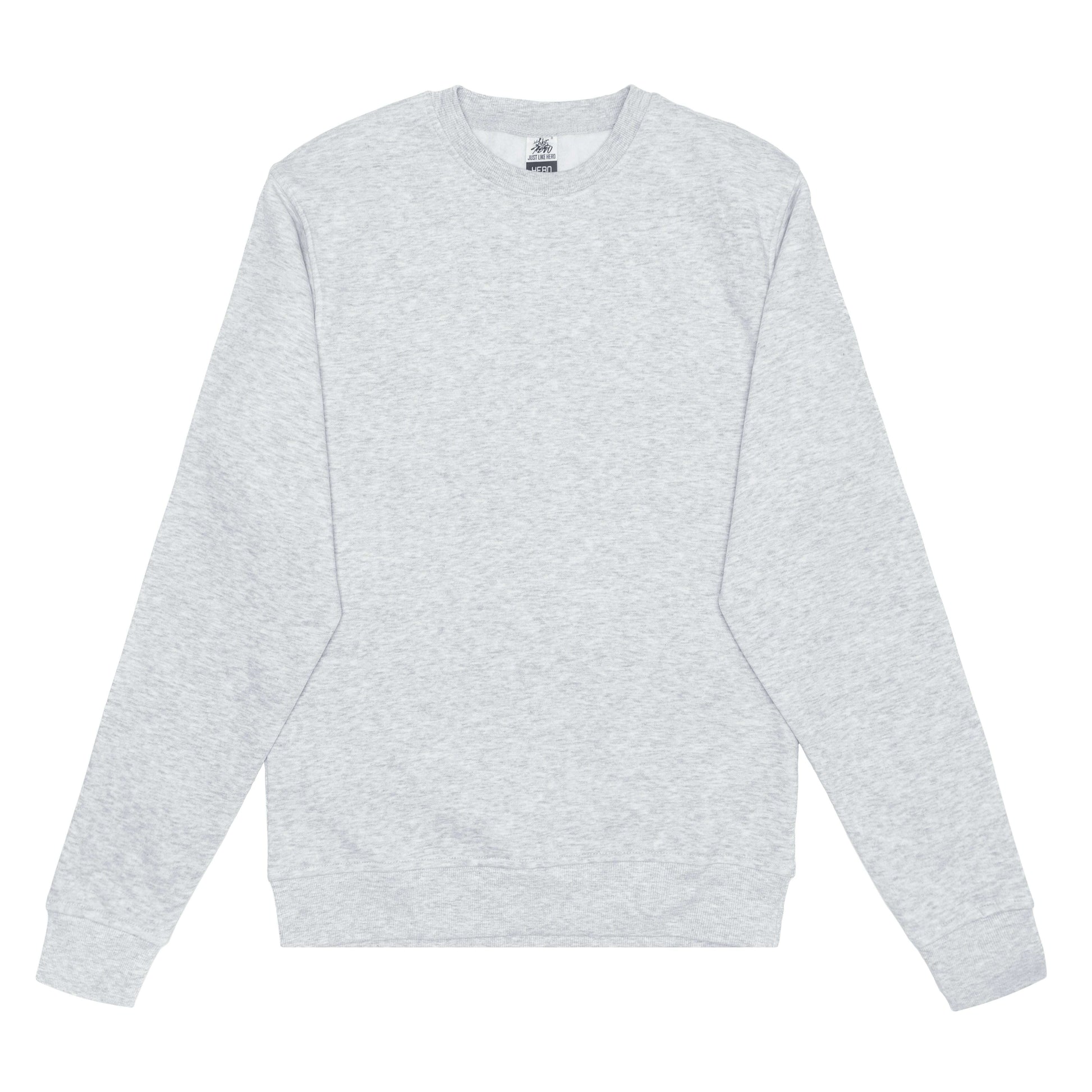 Crewnecks-HERO-1020 Unisex Blank Crewneck Sweatshirt - Ash Heather-torontoscreenprinting.ca