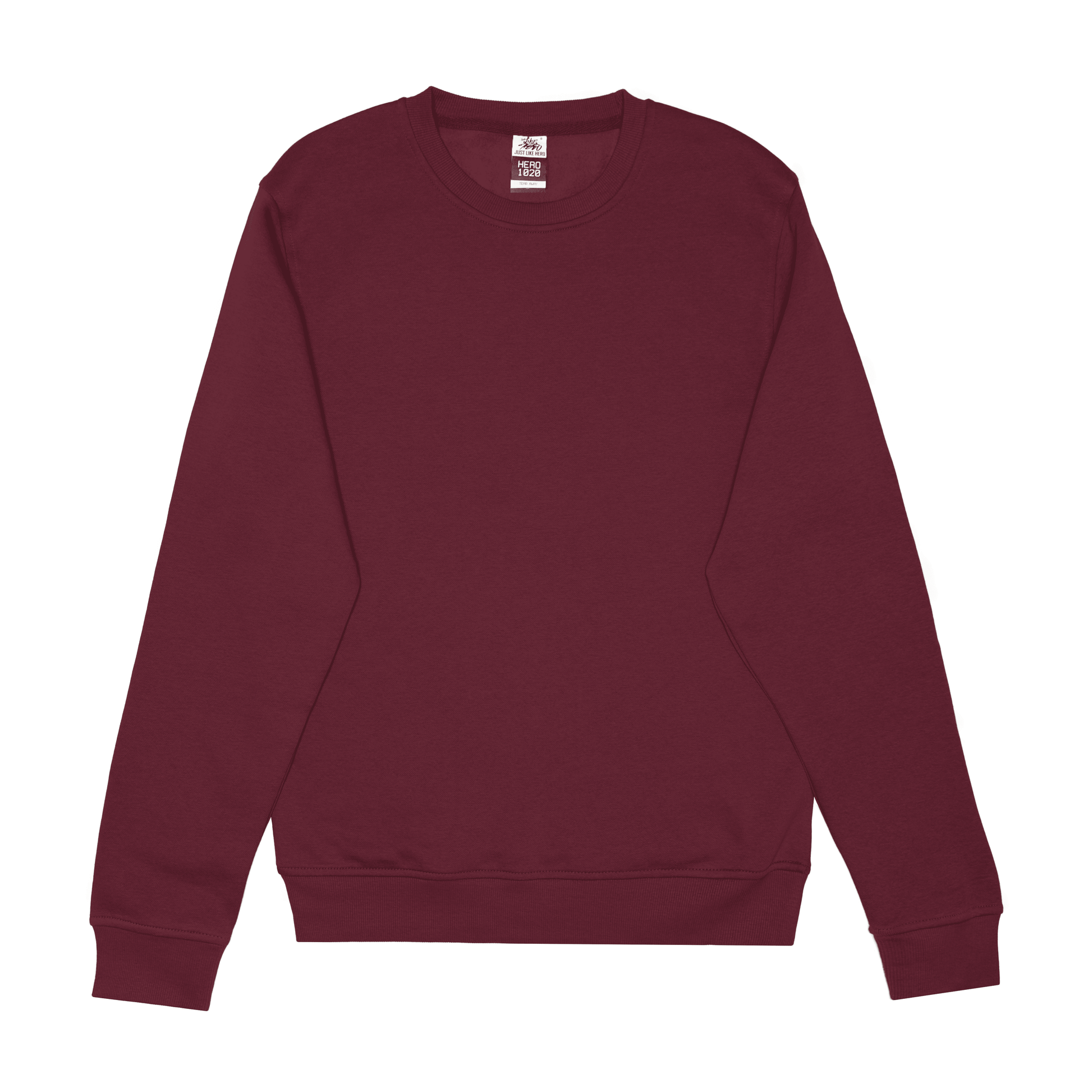 Crewnecks-HERO-1020 Unisex Blank Crewneck Sweatshirt - Maroon-torontoscreenprinting.ca