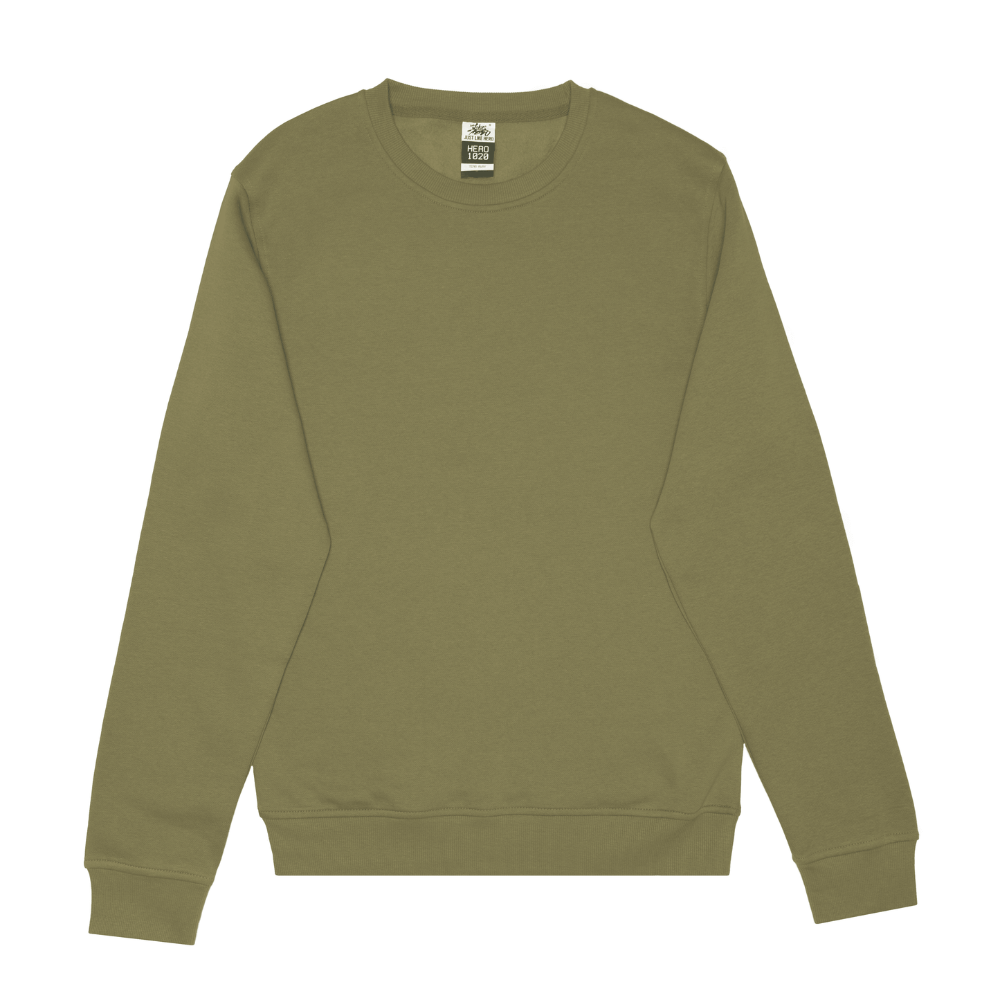 Crewnecks-HERO-1020 Unisex Blank Crewneck Sweatshirt - Olive-torontoscreenprinting.ca