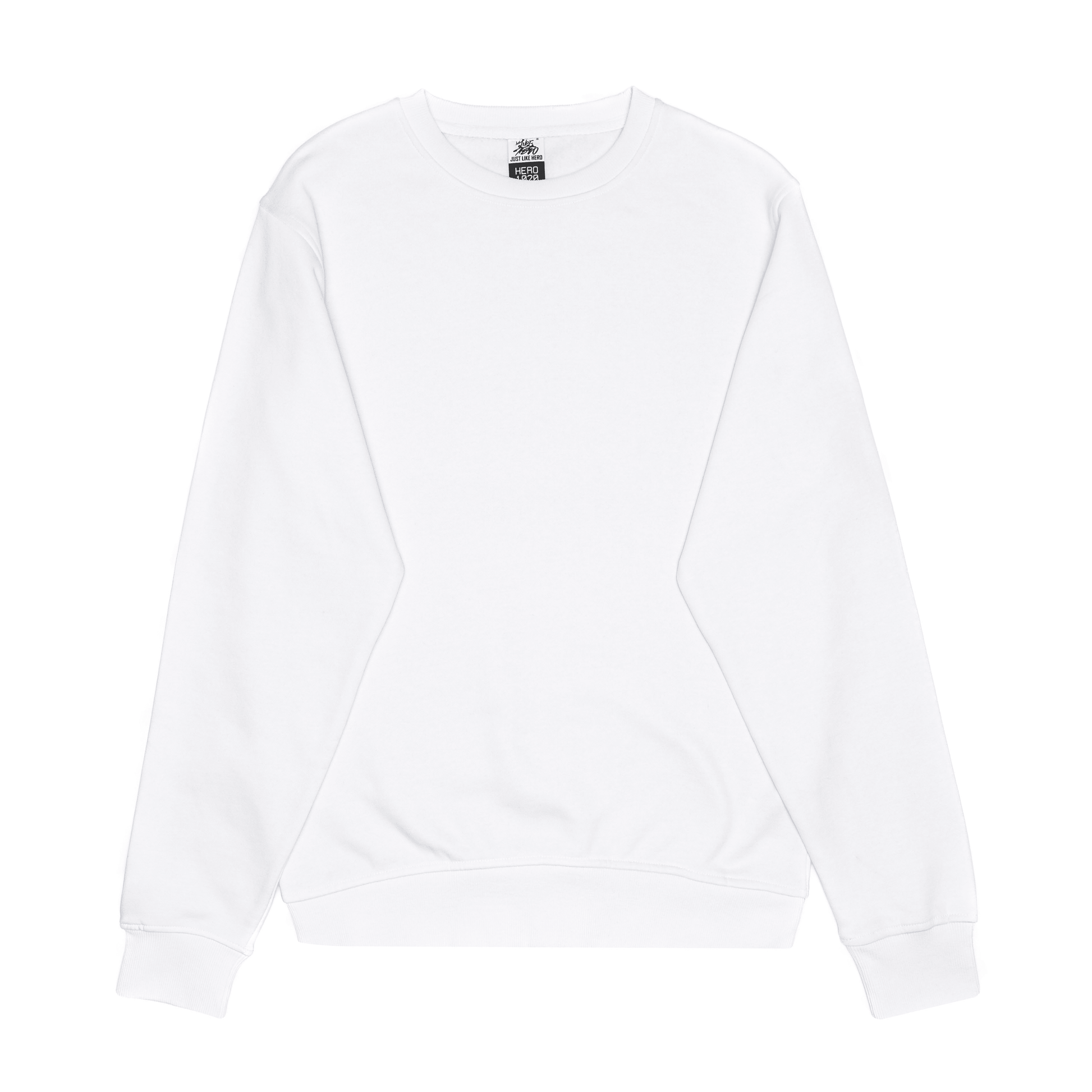 Crewnecks-HERO-1020 Unisex Blank Crewneck Sweatshirt - White-torontoscreenprinting.ca