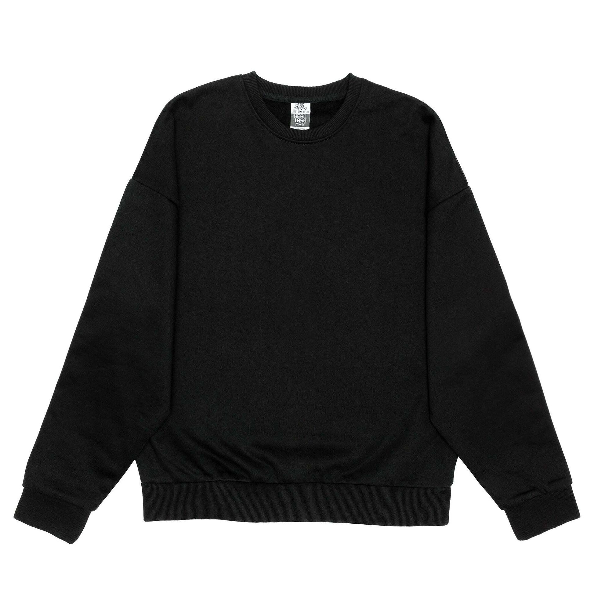 Crewnecks-HERO-1050 MAX Unisex Blank Crewneck Sweatshirt - Black-torontoscreenprinting.ca