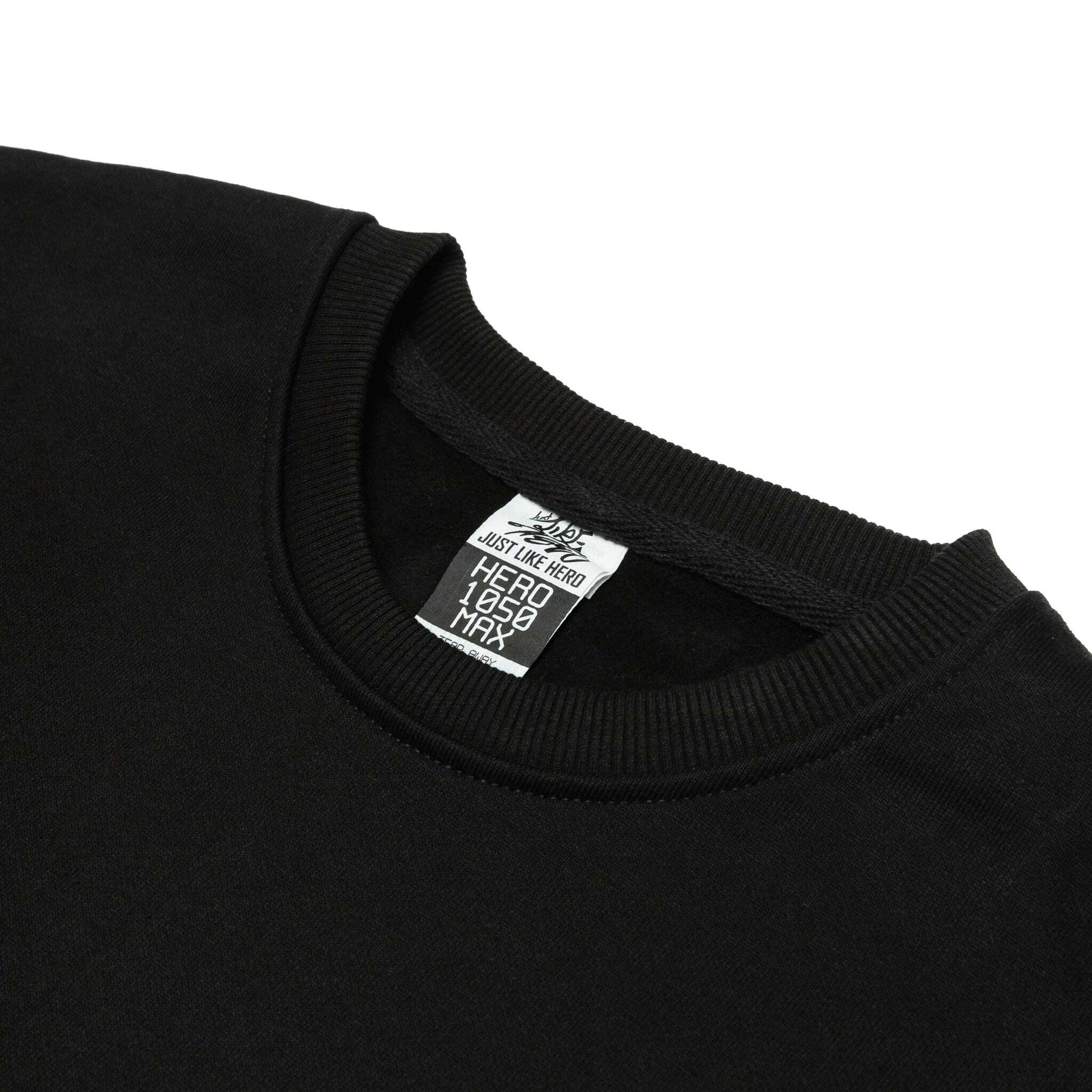 Crewnecks-HERO-1050 MAX Unisex Blank Crewneck Sweatshirt - Black-torontoscreenprinting.ca