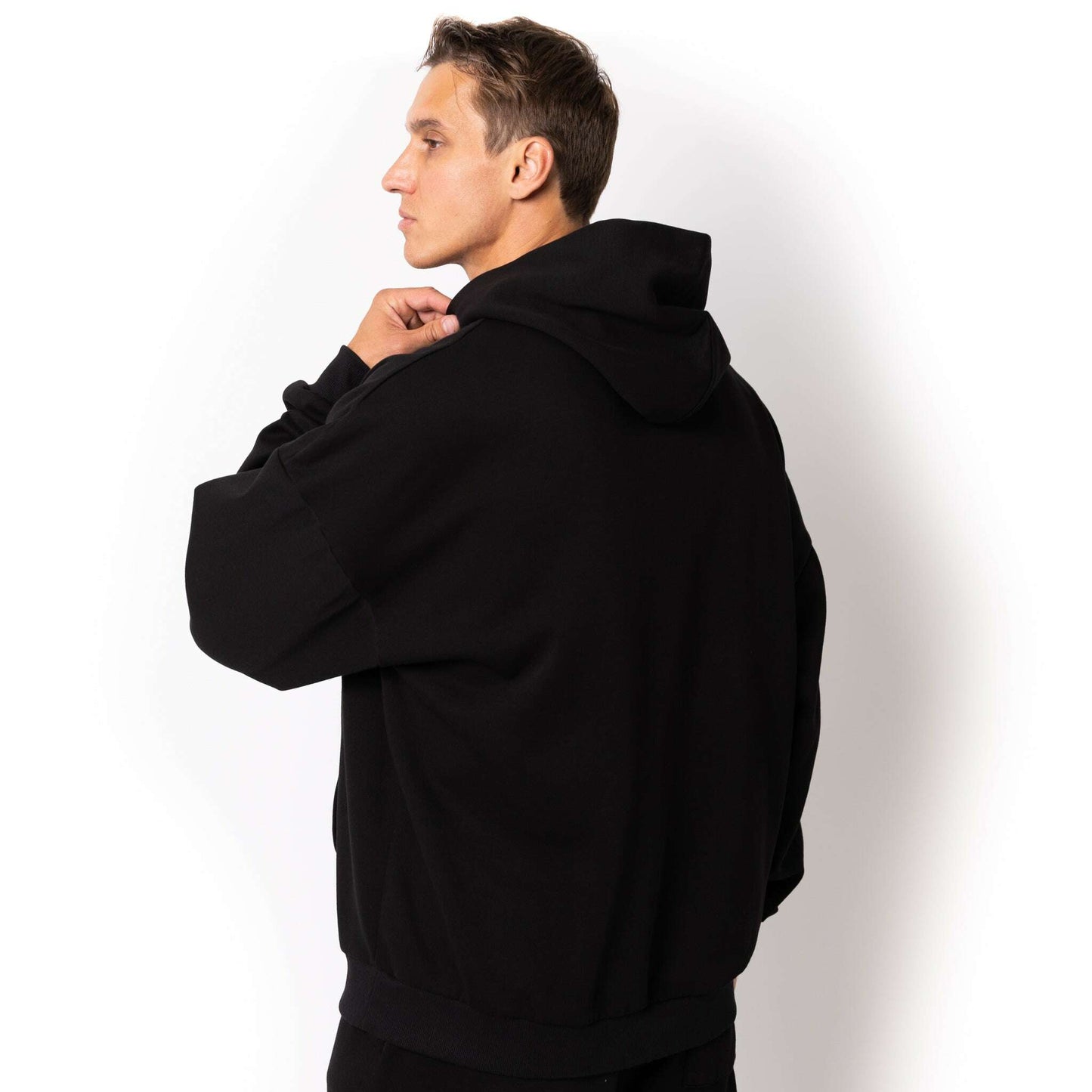 Hoodie-HERO-2120 Unisex Drop Shoulder Pullover Hoodie - Black-torontoscreenprinting.ca