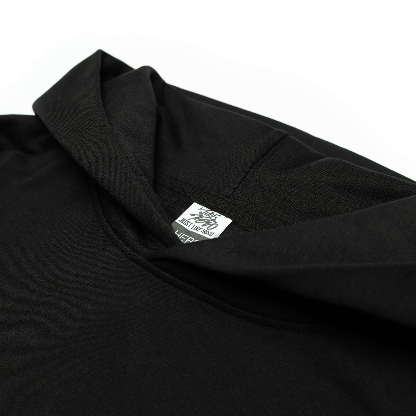 Hoodie-HERO-2120C Cropped Drop Shoulder Pullover Hoodie - Black-torontoscreenprinting.ca