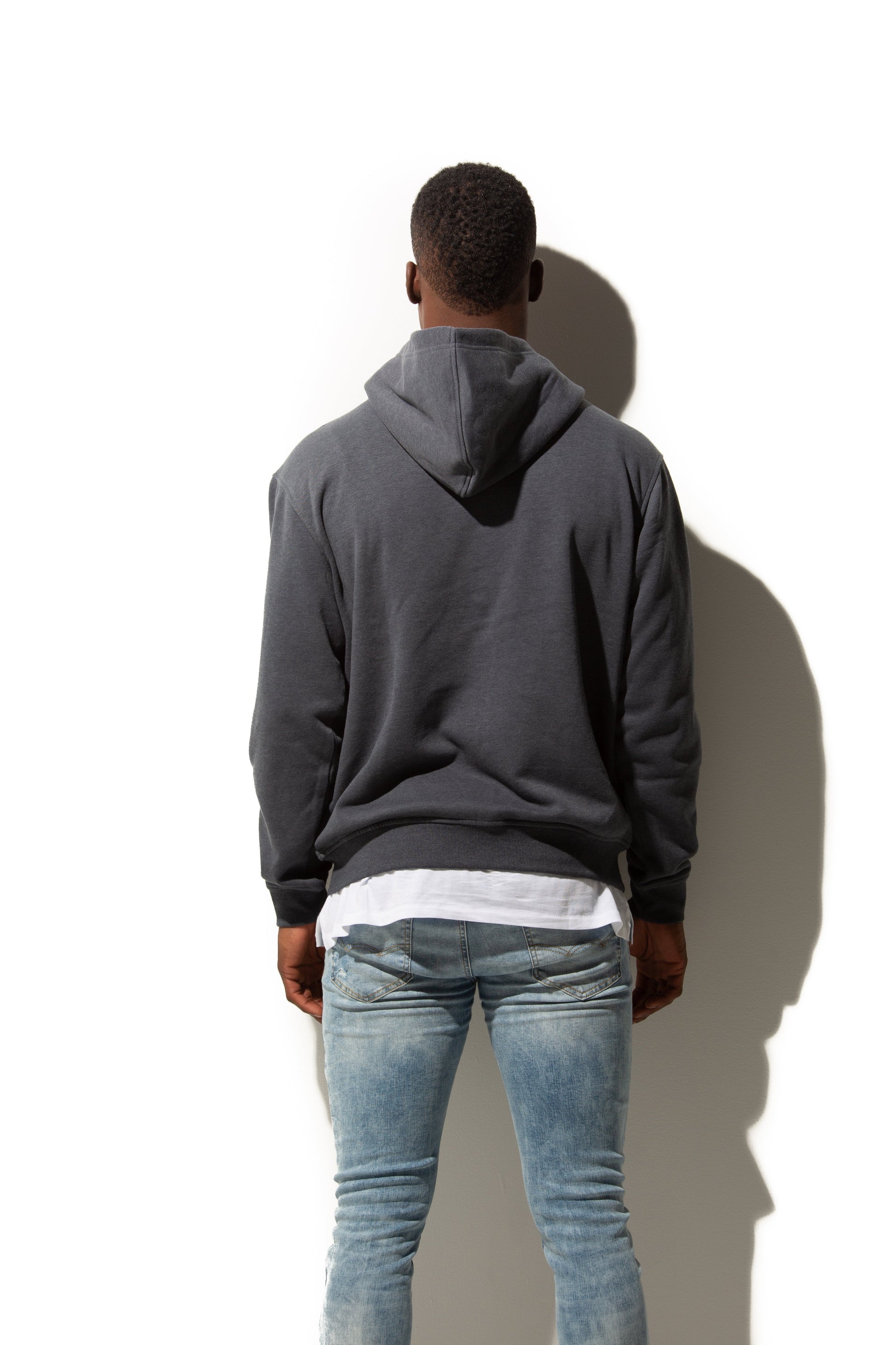 HERO-3020 Unisex Full Zip Hoodie - Dark Heather - Full-Zip