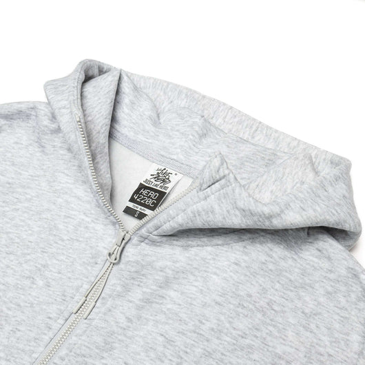 HERO-4220C Cropped Drop Shoulder Scuba 1/2 Zip Hoodie - Ash Heather