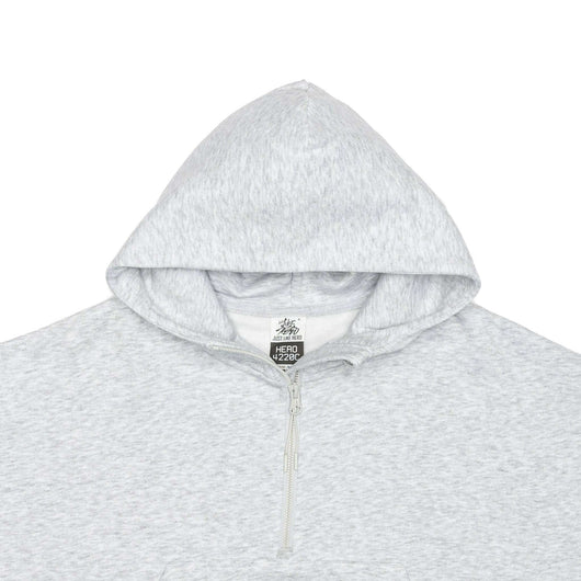 HERO-4220C Cropped Drop Shoulder Scuba 1/2 Zip Hoodie - Ash Heather
