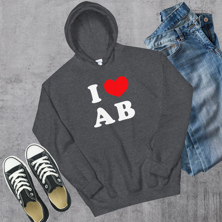 I ❤️ AB Hoodie - Dark Heather / S