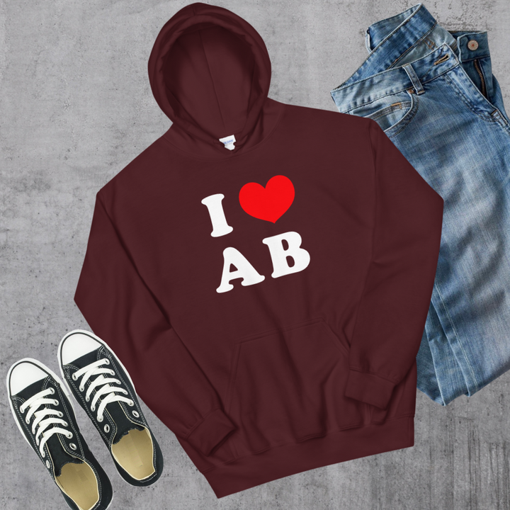 I ❤️ AB Hoodie - Maroon / S