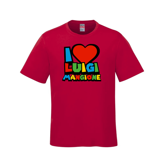 ’I Heart Luigi’ T-Shirt (CSW247 Parkour Style) - Red / Small - T-Shirt