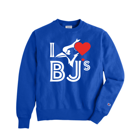 I Love BJs - Champion Adult Powerblend® Crewneck Sweatshirt - Small - Sweatshirts & Hoodies