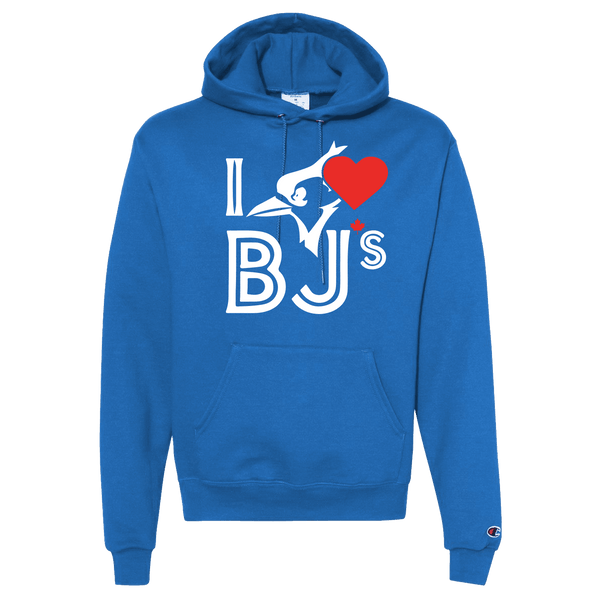 I Love BJs - Champion Powerblend® Hooded Sweatshirt - Small - Sweatshirts & Hoodies