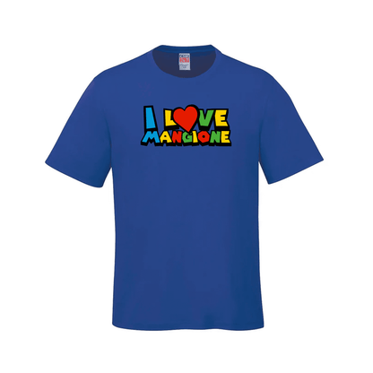 ’I Love Mangione’ T-Shirt (CSW247 Parkour Style) - Royal Blue / Small - T-Shirt