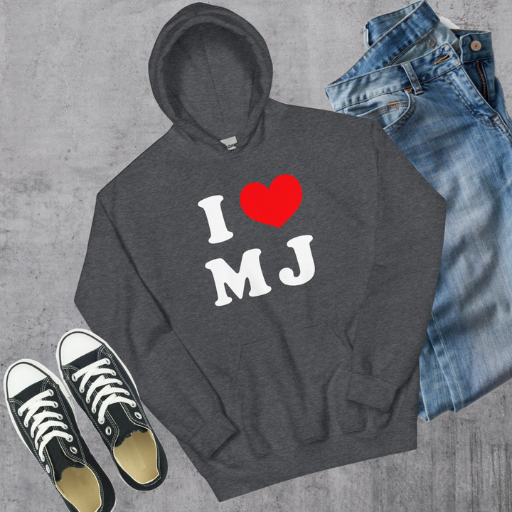 I ❤️ MJ Hoodie - Dark Heather / S