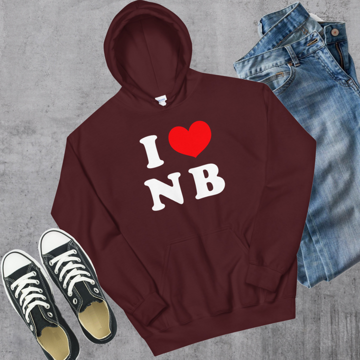 I ❤️ NB Hoodie - Maroon / S