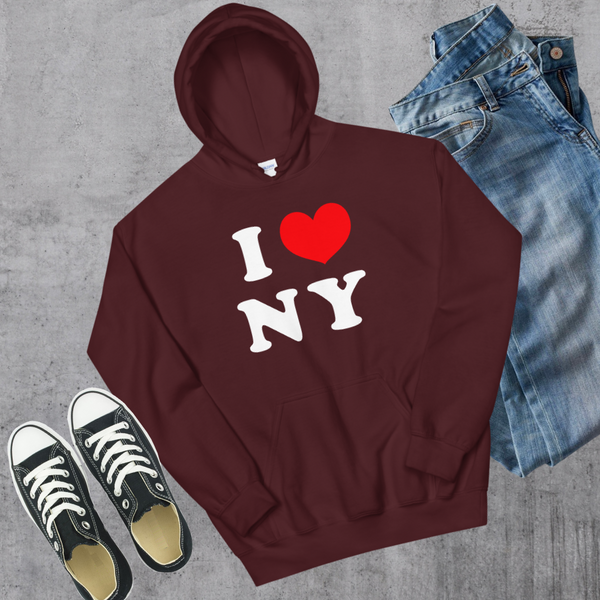 I ❤️ NY Hoodie - Maroon / S