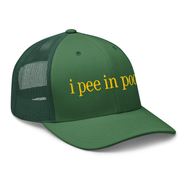 I Pee in Pools Embroidered Mesh Trucker Hat